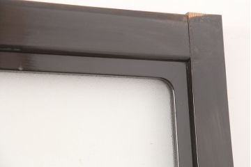 アンティーク建具　最高級　石川県産　総漆塗り　浮造り仕上げ　上品な雰囲気を演出するガラス戸4枚セット(引き戸、建具)(R-045042)