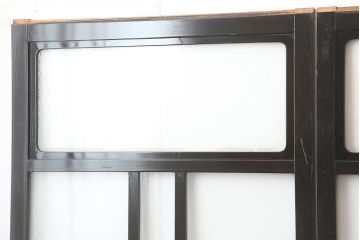 アンティーク建具　最高級　石川県産　総漆塗り　浮造り仕上げ　上品な雰囲気を演出するガラス戸4枚セット(引き戸、建具)(R-045042)