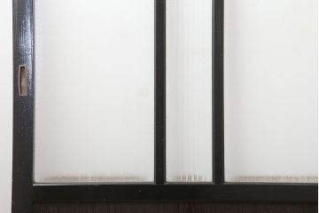 アンティーク建具　最高級　石川県産　総漆塗り　浮造り仕上げ　上品な雰囲気を演出するガラス戸4枚セット(引き戸、建具)(R-045043)