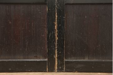 アンティーク建具　最高級　石川県産　総漆塗り　浮造り仕上げ　上品な雰囲気を演出するガラス戸4枚セット(引き戸、建具)(R-045043)