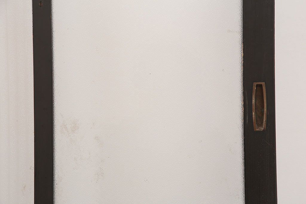 アンティーク建具　最高級　石川県産　総漆塗り　浮造り仕上げ　上品な雰囲気を演出するガラス戸4枚セット(引き戸、建具)(R-045043)