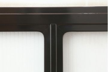 アンティーク建具　石川県産　総漆塗り　浮造り仕上げ　上品な空間作りにおすすめのガラス戸2枚セット(引き戸、建具)(R-045046)