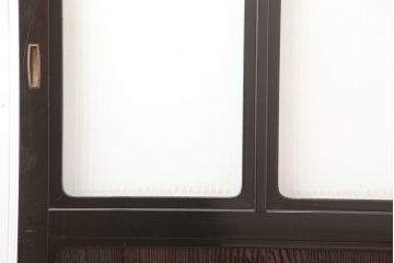 アンティーク建具　石川県産　総漆塗り　浮造り仕上げ　上品な空間作りにおすすめのガラス戸2枚セット(引き戸、建具)(R-045046)