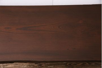 アンティーク家具　古材リメイク　ケヤキ材一枚板を使用した鉄脚テーブル(コンソールテーブル、作業台)(R-045047)