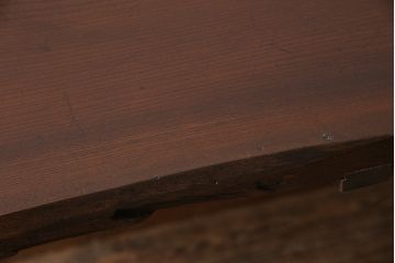 アンティーク家具　古材リメイク　ケヤキ材一枚板を使用した鉄脚テーブル(コンソールテーブル、作業台)(R-045047)