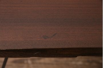 アンティーク家具　古材リメイク　ケヤキ材一枚板を使用した鉄脚テーブル(コンソールテーブル、作業台)(R-045047)