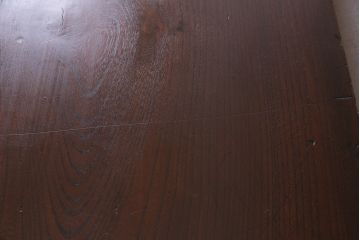 アンティーク家具　古材リメイク　ケヤキ材一枚板を使用した鉄脚テーブル(コンソールテーブル、作業台)(R-045047)