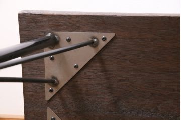 アンティーク家具　古材リメイク　幅広サイズ　一枚板を使用した鉄脚テーブル(コンソールテーブル、ディスプレイ台)(R-045048)