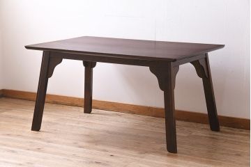 ヴィンテージ家具　松本民芸家具　#70型食卓　脚のデザインがおしゃれなダイニングテーブル(定価約19万円)(4人掛け、ビンテージ)(R-045049)
