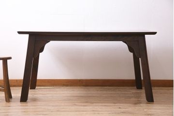 ヴィンテージ家具　松本民芸家具　#70型食卓　脚のデザインがおしゃれなダイニングテーブル(定価約19万円)(4人掛け、ビンテージ)(R-045049)
