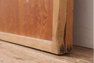 アンティーク建具　昭和中期　裏障子付き　あたたかな和の雰囲気漂う格子戸2枚セット(障子戸、引き戸、建具)(R-045051)