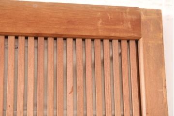 アンティーク建具　昭和中期　裏障子付き　あたたかな和の雰囲気漂う格子戸2枚セット(障子戸、引き戸、建具)(R-045051)