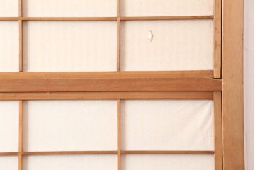 アンティーク建具　昭和中期　裏障子付き　あたたかな和の雰囲気漂う格子戸2枚セット(障子戸、引き戸、建具)(R-045051)