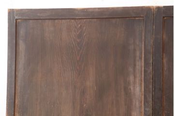 アンティーク建具　明治期　杉材一枚板　杢目が魅力のシンプルな板戸2枚セット(帯戸、引き戸)(R-045052)