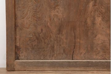 アンティーク建具　明治期　杉材一枚板　杢目が魅力のシンプルな板戸2枚セット(帯戸、引き戸)(R-045052)