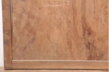 アンティーク建具　明治期　杉材一枚板　杢目が魅力のシンプルな板戸2枚セット(帯戸、引き戸)(R-045052)