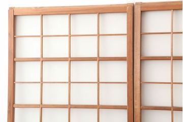 アンティーク建具　昭和中期　腰板ケヤキ材　レトロなガラス戸2枚セット(引き戸、建具)(R-045054)