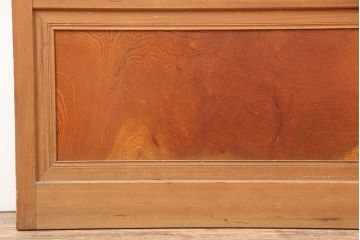 アンティーク建具　昭和中期　腰板ケヤキ材　レトロなガラス戸2枚セット(引き戸、建具)(R-045054)