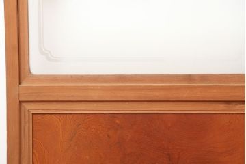 アンティーク建具　昭和中期　腰板ケヤキ材　レトロなガラス戸2枚セット(引き戸、建具)(R-045054)