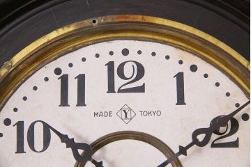 アンティーク時計　大正期　タカノ(高野精密工業)　手巻き式　落ち着いた雰囲気のシックな振り子時計(柱時計、壁掛け時計)(R-045056)