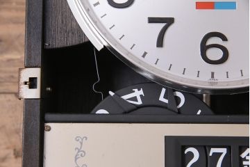 ビンテージ時計　昭和中期　CITIZEN(シチズン)　ゼンマイ式　カレンダー付き30日巻き　昔懐かしい昭和レトロな壁掛け時計(振り子時計、柱時計)(R-045058)