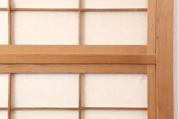 アンティーク建具　腰板ケヤキ材　裏障子付き　高級感のある格子戸2枚セット(引き戸、ガラス帯戸、建具)(R-045070)