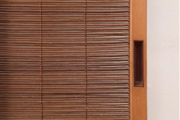 レトロ建具　昭和中期　風情のある御簾戸2枚セット(簾戸、簀戸、葭戸、夏障子、夏戸、葦戸)(R-045071)