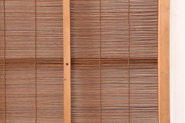 レトロ建具　昭和中期　風情のある御簾戸2枚セット(簾戸、簀戸、葭戸、夏障子、夏戸、葦戸)(R-045071)