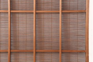 レトロ建具　昭和中期　和の雰囲気が高まる御簾戸2枚セット(簾戸、簀戸、葭戸、夏障子、夏戸、葦戸)(R-045072)