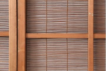 レトロ建具　昭和中期　和の雰囲気が高まる御簾戸2枚セット(簾戸、簀戸、葭戸、夏障子、夏戸、葦戸)(R-045072)