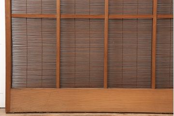 レトロ建具　昭和中期　和の雰囲気が高まる御簾戸2枚セット(簾戸、簀戸、葭戸、夏障子、夏戸、葦戸)(R-045072)