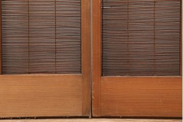 レトロ建具　昭和中期　和の雰囲気が高まる御簾戸2枚セット(簾戸、簀戸、葭戸、夏障子、夏戸、葦戸)(R-045072)