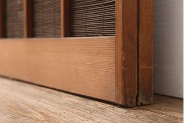 レトロ建具　昭和中期　和の雰囲気が高まる御簾戸2枚セット(簾戸、簀戸、葭戸、夏障子、夏戸、葦戸)(R-045072)