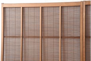 レトロ建具　昭和中期　和の雰囲気が高まる御簾戸2枚セット(簾戸、簀戸、葭戸、夏障子、夏戸、葦戸)(R-045072)