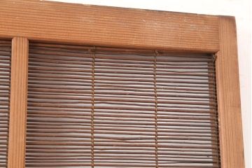レトロ建具　昭和中期　和の雰囲気が高まる御簾戸2枚セット(簾戸、簀戸、葭戸、夏障子、夏戸、葦戸)(R-045072)