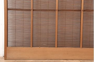 レトロ建具　昭和中期　和の雰囲気が高まる御簾戸2枚セット(簾戸、簀戸、葭戸、夏障子、夏戸、葦戸)(R-045072)