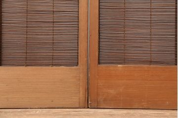 レトロ建具　昭和中期　和の雰囲気が高まる御簾戸2枚セット(簾戸、簀戸、葭戸、夏障子、夏戸、葦戸)(R-045072)
