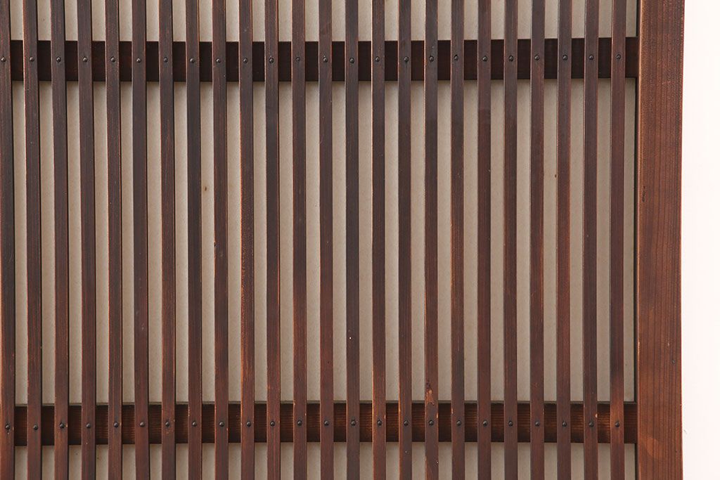 アンティーク建具　幅狭　和レトロな格子戸4枚セット(引き戸、ガラス帯戸、建具)(R-045073)