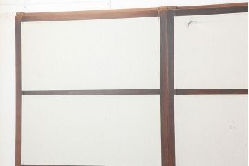 アンティーク建具　幅狭　和レトロな格子戸4枚セット(引き戸、ガラス帯戸、建具)(R-045073)
