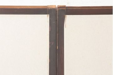 アンティーク建具　幅狭　和レトロな格子戸4枚セット(引き戸、ガラス帯戸、建具)(R-045073)