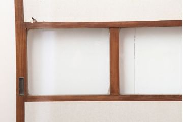 アンティーク建具　幅狭　和レトロな格子戸4枚セット(引き戸、ガラス帯戸、建具)(R-045073)