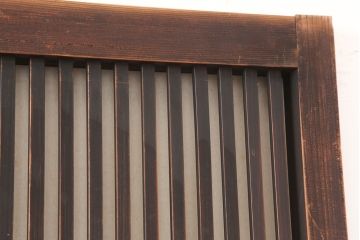 アンティーク建具　幅狭　和レトロな格子戸4枚セット(引き戸、ガラス帯戸、建具)(R-045073)