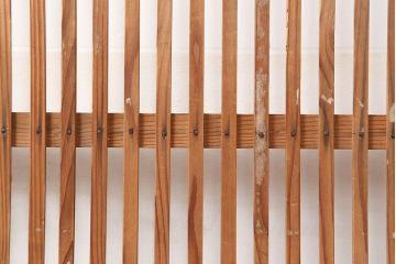 アンティーク建具　昭和中期　シンプルな格子戸2枚セット(引き戸、建具)(R-045074)