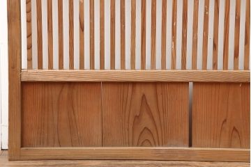 アンティーク建具　昭和中期　シンプルな格子戸2枚セット(引き戸、建具)(R-045074)