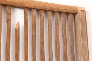 アンティーク建具　昭和中期　シンプルな格子戸2枚セット(引き戸、建具)(R-045074)