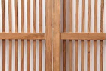 アンティーク建具　昭和中期　シンプルな格子戸2枚セット(引き戸、建具)(R-045074)