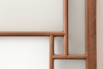 アンティーク建具　昭和初期　レトロ　色ガラスを入れて大正ロマン風に仕上げるドア(ガラス扉、建具)(R-045077)