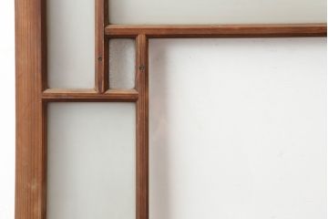 アンティーク建具　昭和初期　レトロ　色ガラスを入れて大正ロマン風に仕上げるドア(ガラス扉、建具)(R-045077)