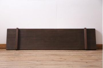 アンティーク家具　朴の木一枚板　明治大正期の味わい深い裁ち板(作業台、飾り台、陳列台)(R-045079)