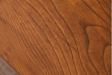 アンティーク家具　古材ケヤキ一枚板　鉄脚リメイク　くっきりとした木目が魅力のサイドテーブル(センターテーブル、ベンチ、飾り台)(R-045081)